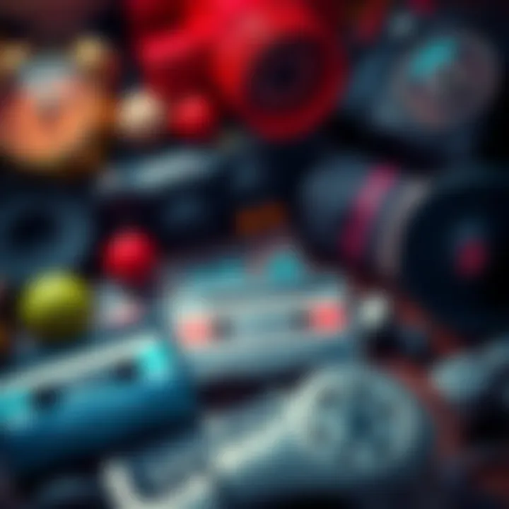 A collection of vintage toys, cassette tapes, and old photographs that evoke memories from the past.