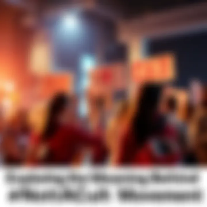 Discussion Around #NotACult Movement A group of people holding signs and engaging in conversation about the #NotACult movement, fostering dialogue and varied opinions.