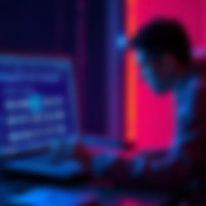 Person playing a number-picking game on a browser A person engaged in a browser game, selecting numbers privately with concentration, showcasing a digital interface with number options, representing a game based on Solana blockchain
