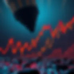 Graph showing declining cryptocurrency values alongside rising oil prices