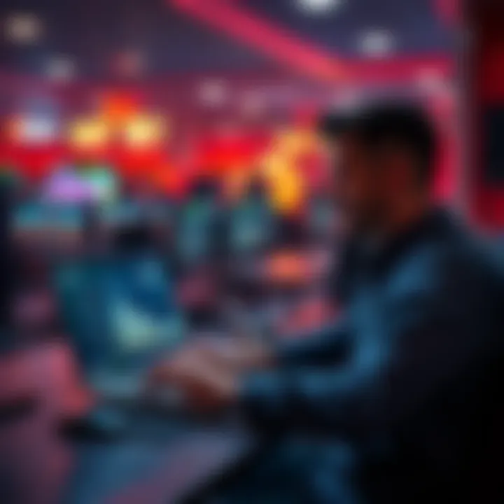 A person sitting at a desk with a laptop displaying the Rainbet website, looking pleased while reviewing their crypto wallet activity