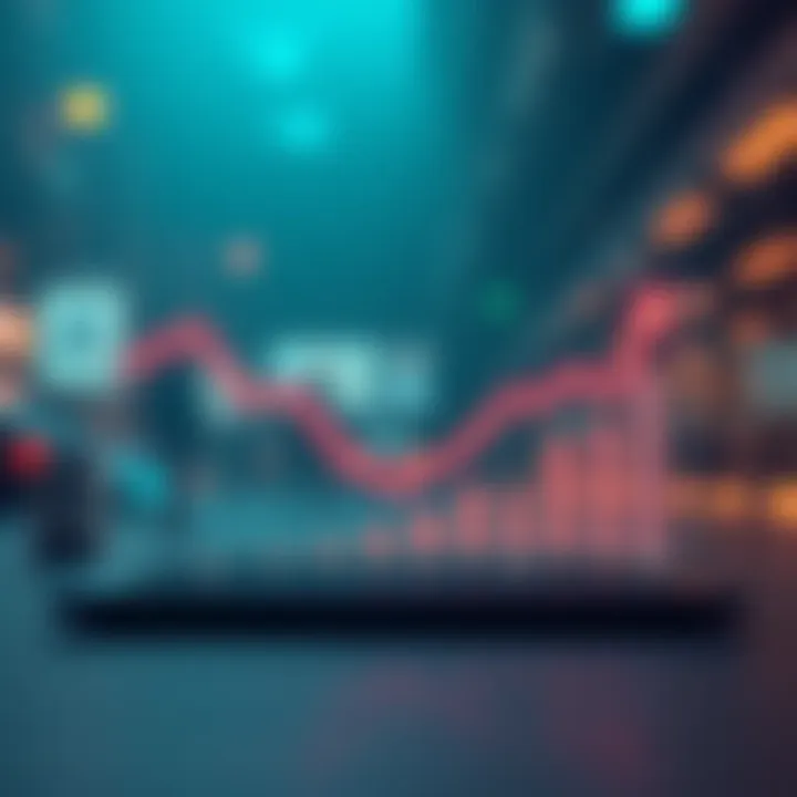 A graph showing a decline in month-end conversion boosts over time, with upward and downward trends indicated by arrows.