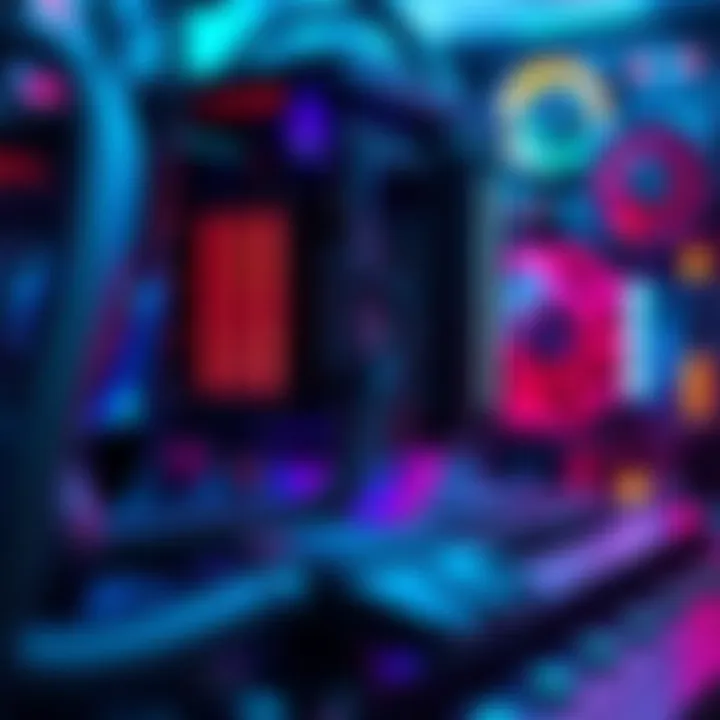 A close-up of a high-performance CPU setup with cooling components and glowing LEDs, symbolizing optimized computing power.