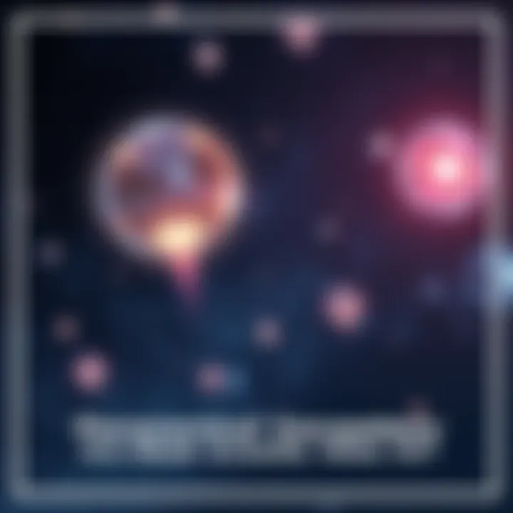 An illustration featuring glowing orbs and UFOs floating in a dark night sky, suggesting a connection to alien AI protecting Earth