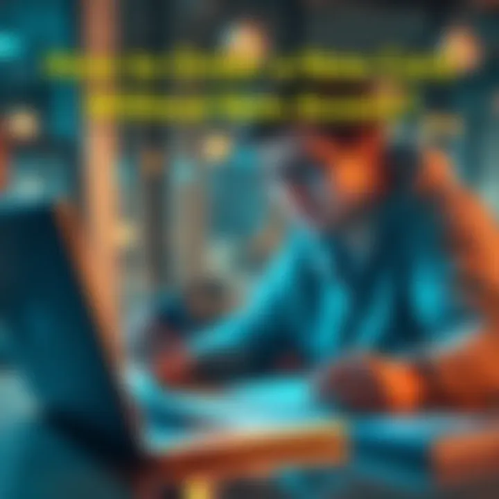 A person frustrated with a damaged phone, looking at a laptop while trying to order a new card online.