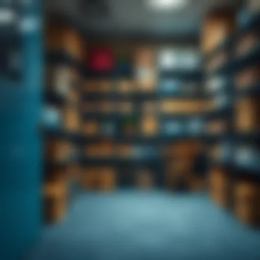 A neatly organized room with shelves and boxes to maximize storage