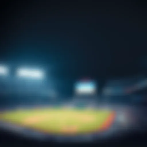 Darkened Padres Stadium with no lights on