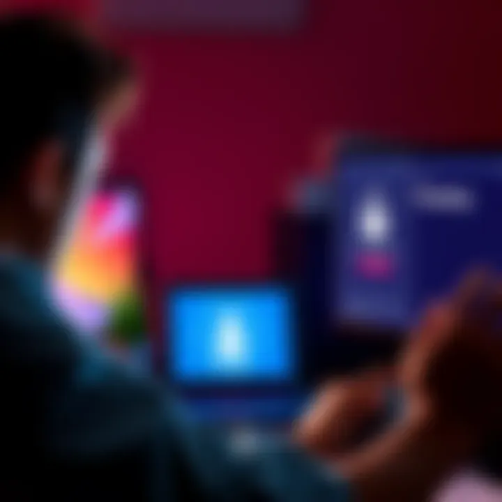 A person looks frustrated while trying to log in on a desktop computer, showing a passkey authentication screen with a smartphone nearby.