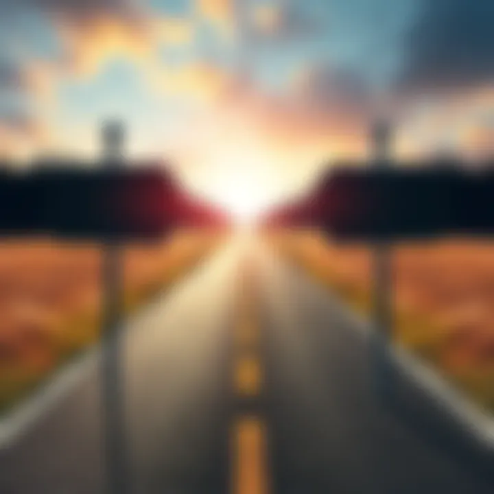 A fork in the road with signs pointing in different directions symbolizing life choices.