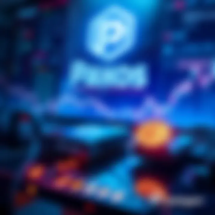 Illustration of a digital transaction showing stablecoin payments being processed with a financial graph and the Polygon logo in the background