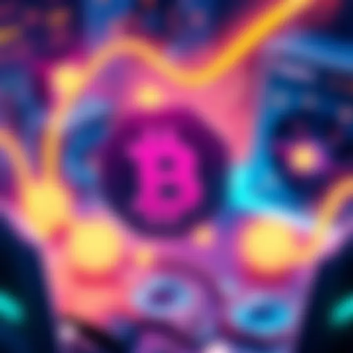 An illustration representing the PayByte blockchain with a focus on mining and network stability, featuring computer hardware and digital elements symbolizing strength and sustainability.