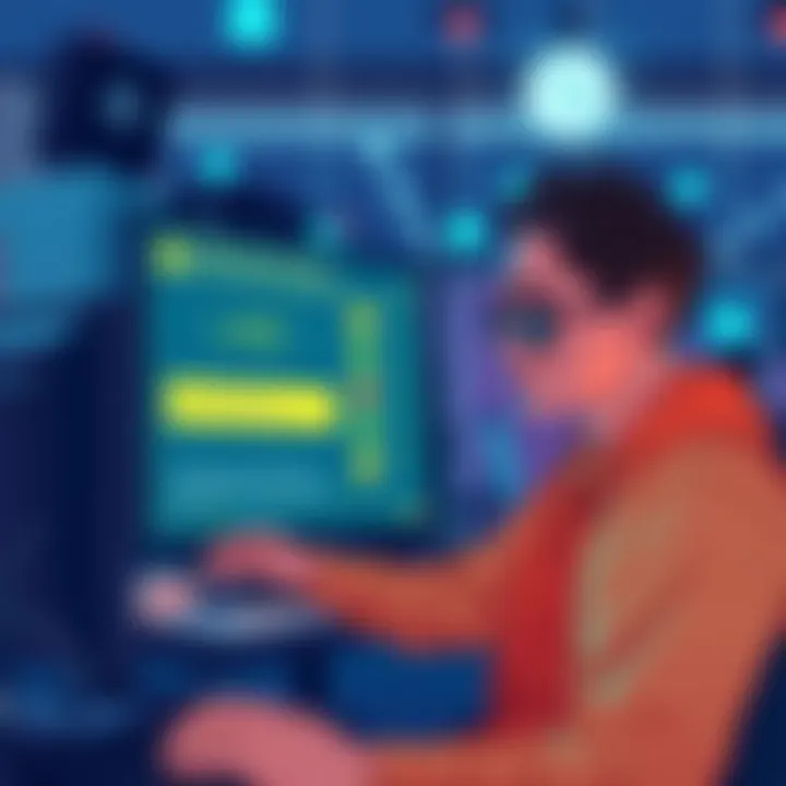 Illustration showing a frustrated person looking at a computer screen displaying payment errors for x402 transactions