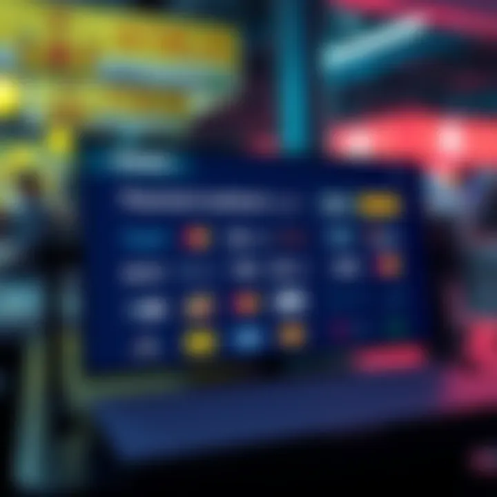 A digital screen showing various payment method options for withdrawals