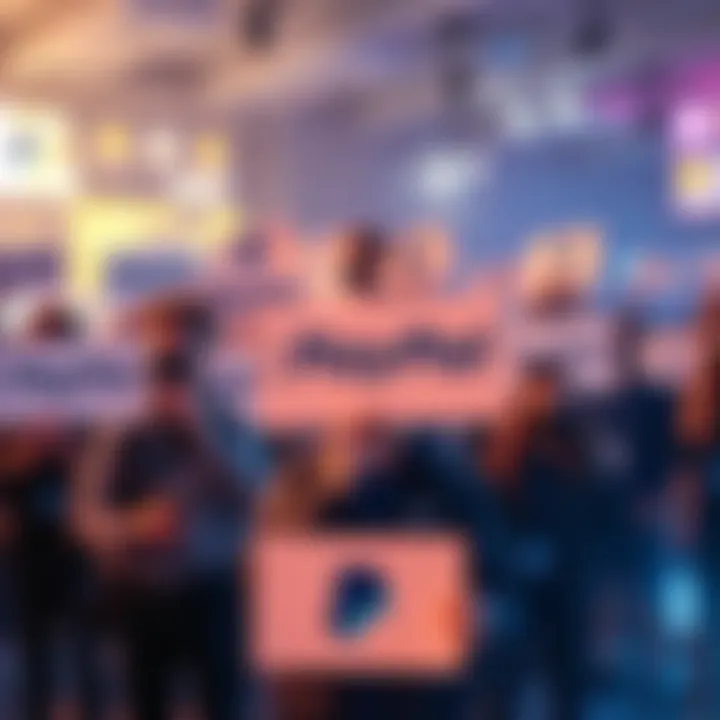 A group of gamers holding signs supporting PayPal as a payment method for game subscriptions