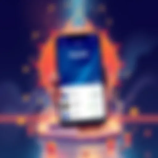 Illustration showing a smartphone displaying the PayPal app with Solana cryptocurrency logo and transaction options