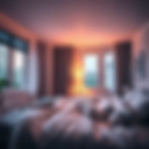 A cozy bedroom with soft lighting and a comfortable bed, representing improved sleep quality after leaving a stressful job.