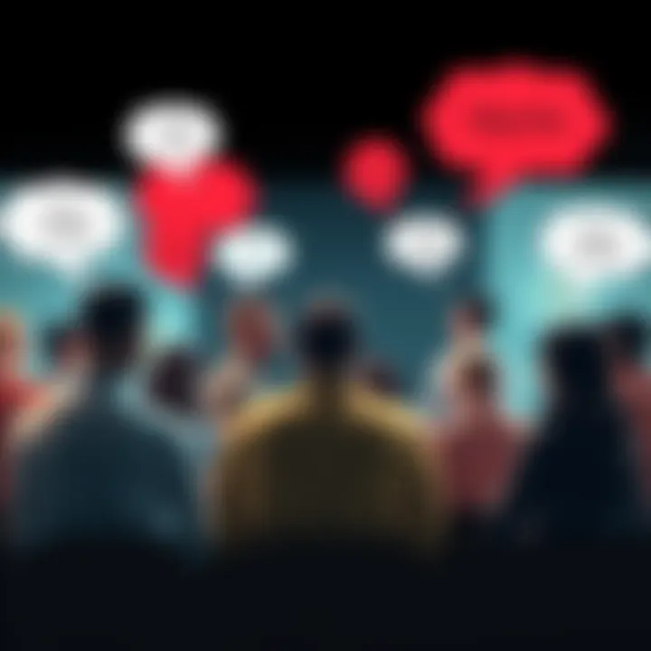 A group of people engaged in a lively discussion, sharing different opinions about truth and perceptions, with various thought bubbles illustrating their views.