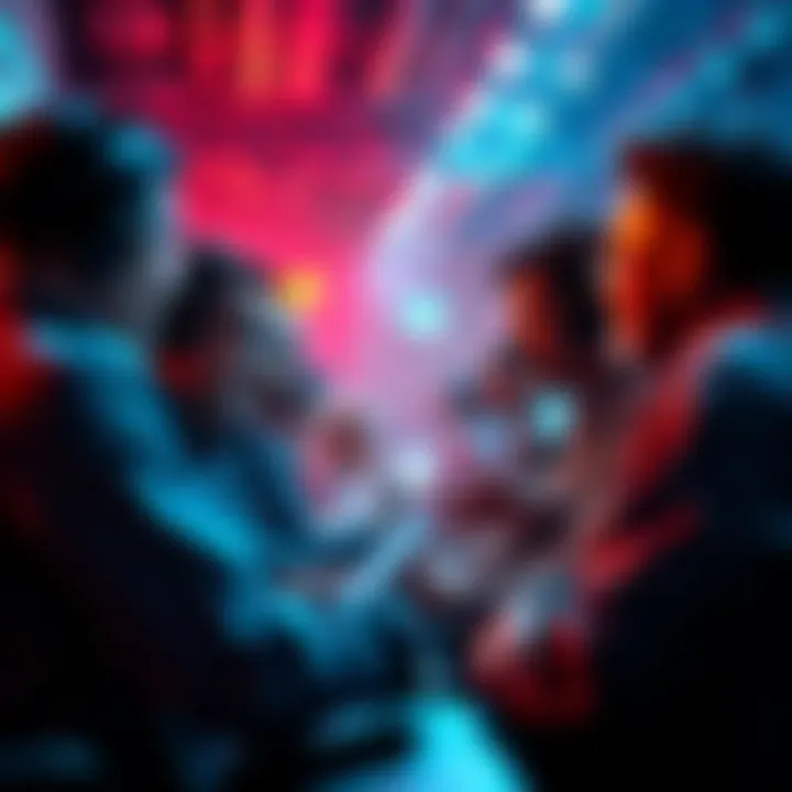 A group of people engaged in a heated debate about AI in an online forum setting