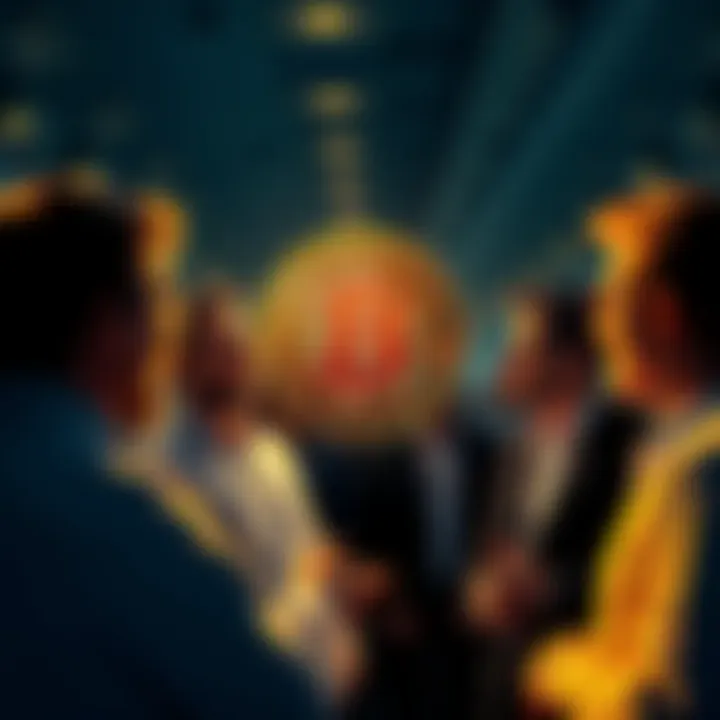 Group of people engaged in a conversation about Bitcoin and its value