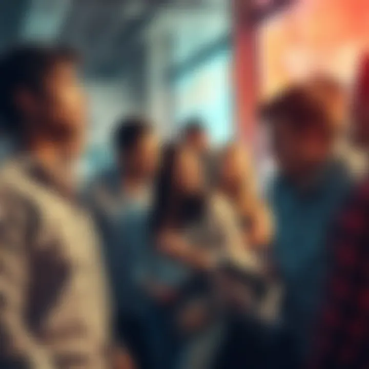 A group of people engaged in conversation about recent news topics in a casual setting