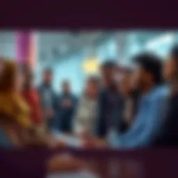 A group of diverse people engaged in a lively discussion about current events, sharing their thoughts and opinions.