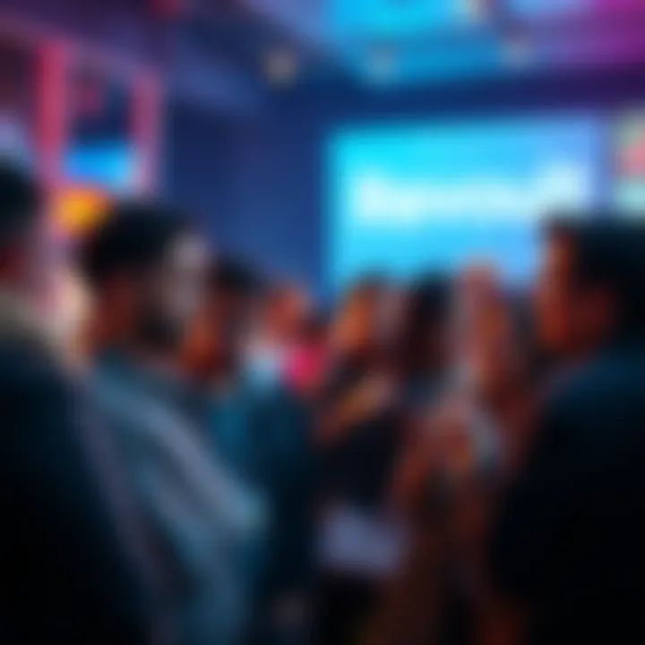 A group of people engaging in conversation about free cryptocurrency offers from Revolut, showing mixed reactions