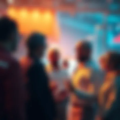 A group of people engaged in conversation about FX conversion challenges during Celsius distributions