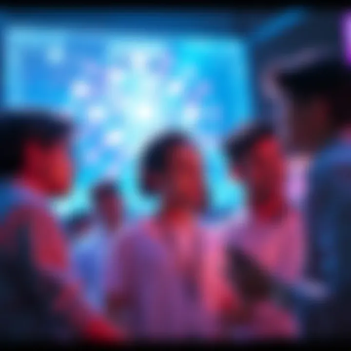 People discussing Kaspa's technology Group of people discussing the innovative features of Kaspa while ignoring VC hype