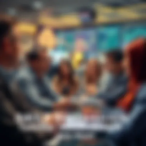 A group of people sharing ideas and insights about trading and current events