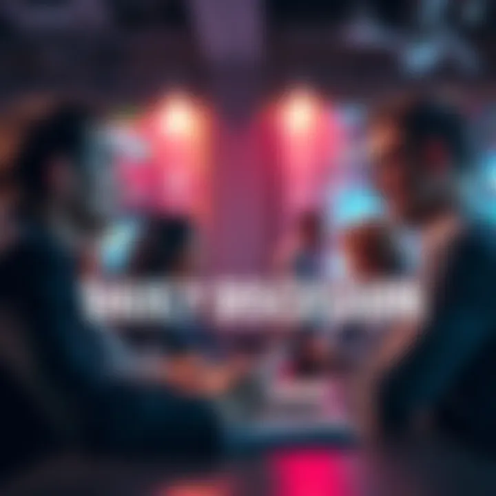 Group of people engaged in discussion about trading strategies and events