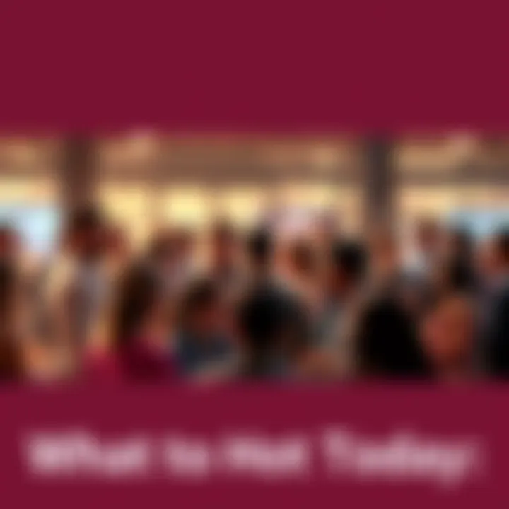 A diverse group of people engaging in lively conversations about current trends and topics