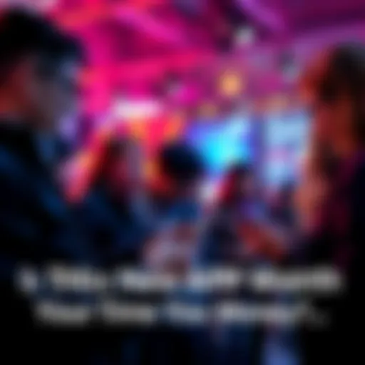 A group of people discussing the features and value of a new app on their smartphones