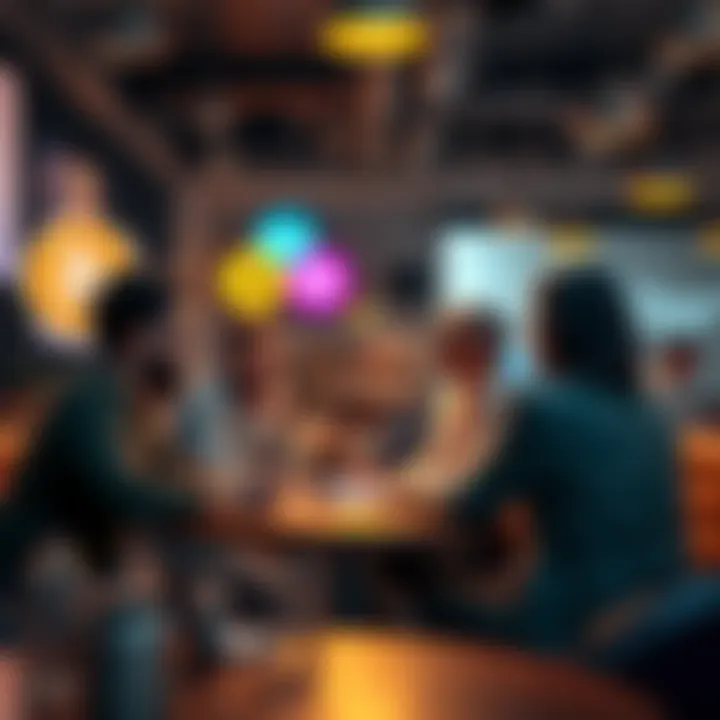 A group of people discussing Bitcoin concepts in a casual setting, sharing insights and experiences