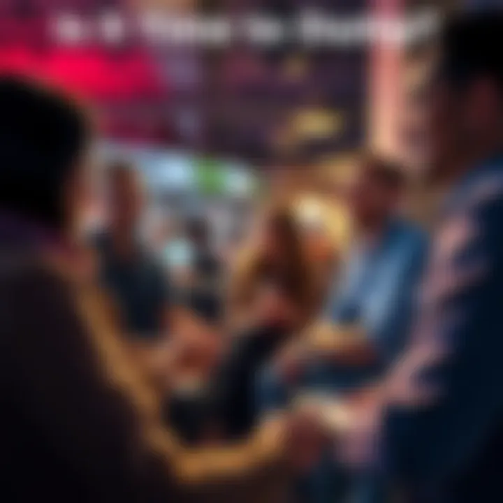 A group of people discussing choices and trends in a casual setting, representing the theme of making significant changes.