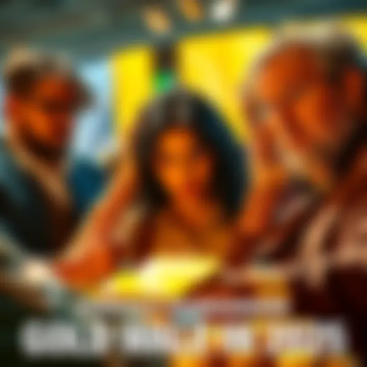 People debating the value of gold A group of people discussing gold's value, showing expressions of frustration and concern