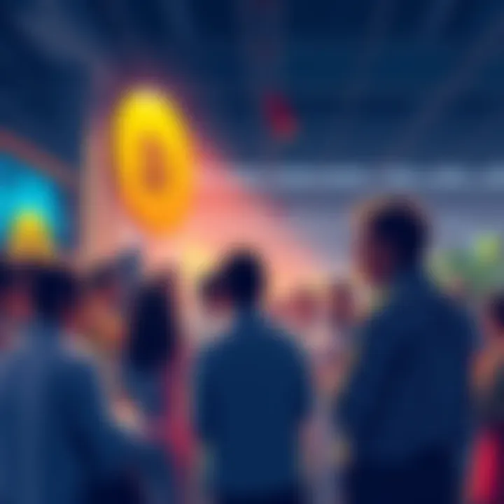 A group of people chatting and sharing opinions on various topics related to Bitto's message at a local forum.