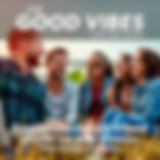 A group of friends laughing and having fun outdoors, embracing life's challenges with positivity and humor.