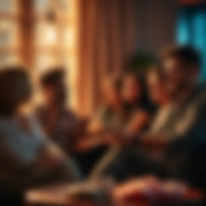 People Expressing Emotions A group of people sitting together, sharing their feelings about life with each other in a cozy setting.