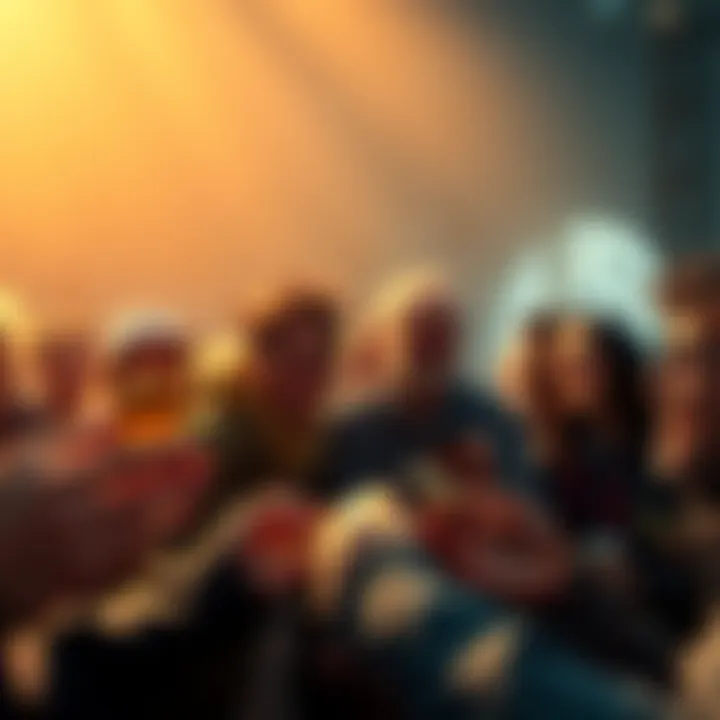 A group of people sharing their coin balances and experiences, with coins in hand and friendly discussion happening.