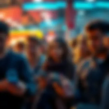 People waiting for Atlas bucks A group of people looking at their phones, expressing excitement and anticipation for the 400 Atlas bucks they are expecting.