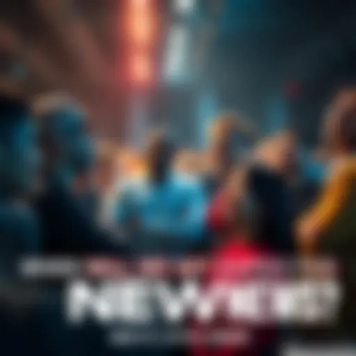 A group of people eagerly waiting for an announcement with excited expressions