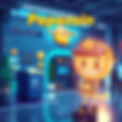 An illustration of PepecoinHub and the official shop with a 3D game character from Pepe Century