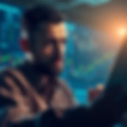 A person analyzing financial charts with expressions of concern and determination, highlighting the tension of inflation and preparedness.