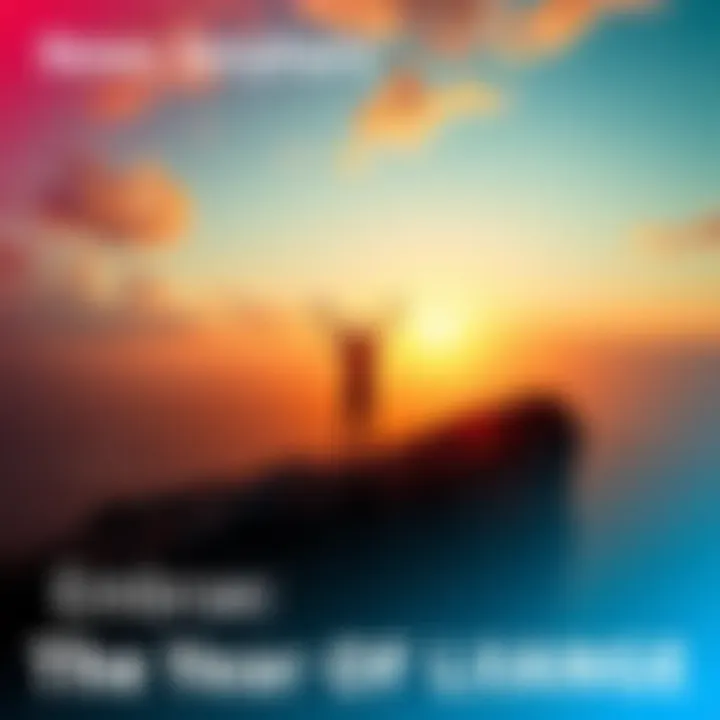 A person with arms raised, celebrating the start of a new day and embracing change while standing on a cliff