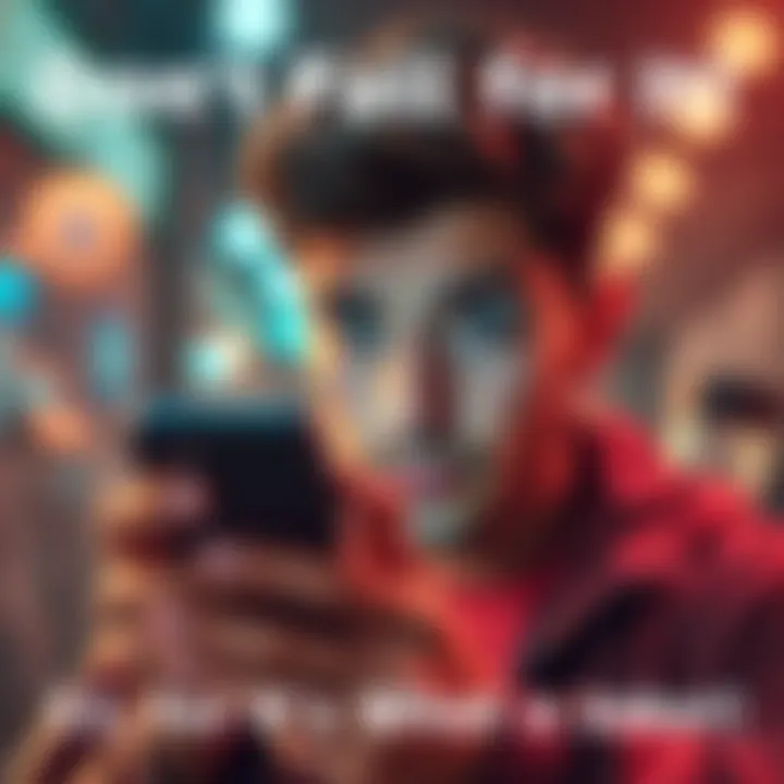 A person staring at a smartphone with a puzzled look, considering a questionable $1 offer for 8ab.