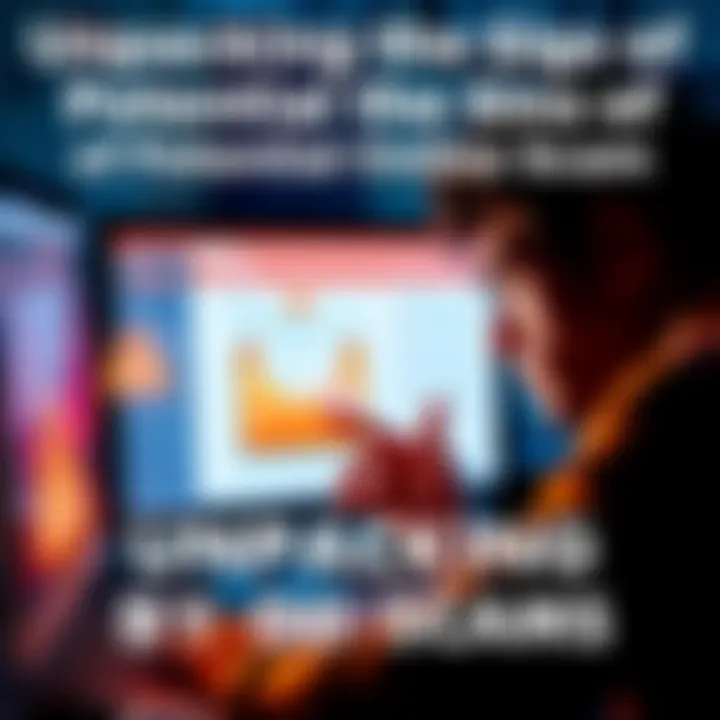 A person looking at a computer screen with a worried expression, analyzing a possibly fraudulent email, surrounded by warning symbols