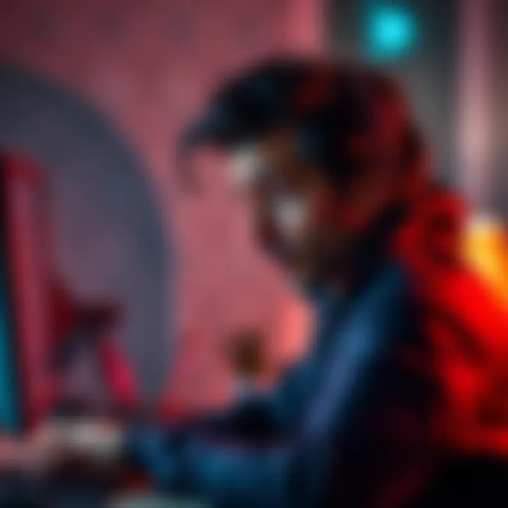 Individual looking concerned while checking KYC validation requests on a computer