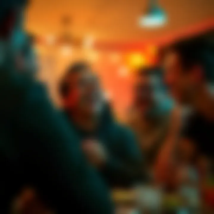 Person laughing at a funny moment A person laughing with friends during a light-hearted gathering, emphasizing the joy of shared humor and connection.