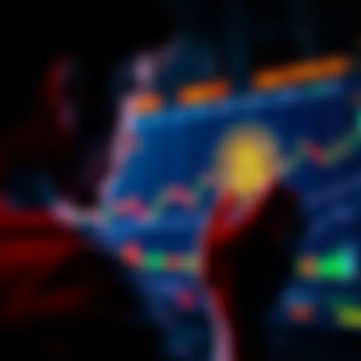 Individual analyzing Bitcoin price trends while considering selling to pay debts