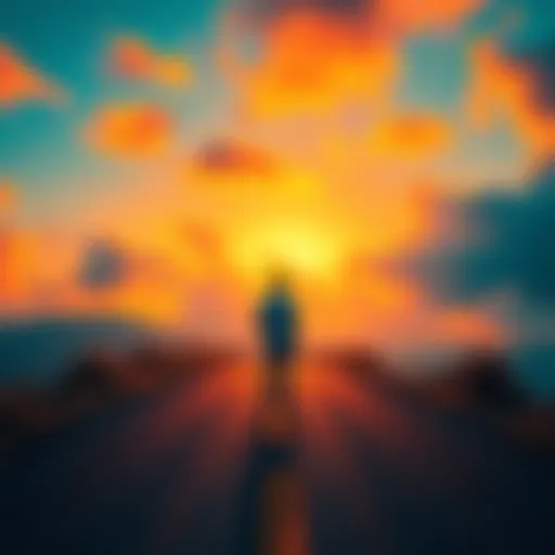 Person looking at a fork in the road A person standing at a fork in the road, pondering which direction to take, symbolizing feeling lost and seeking clarity.